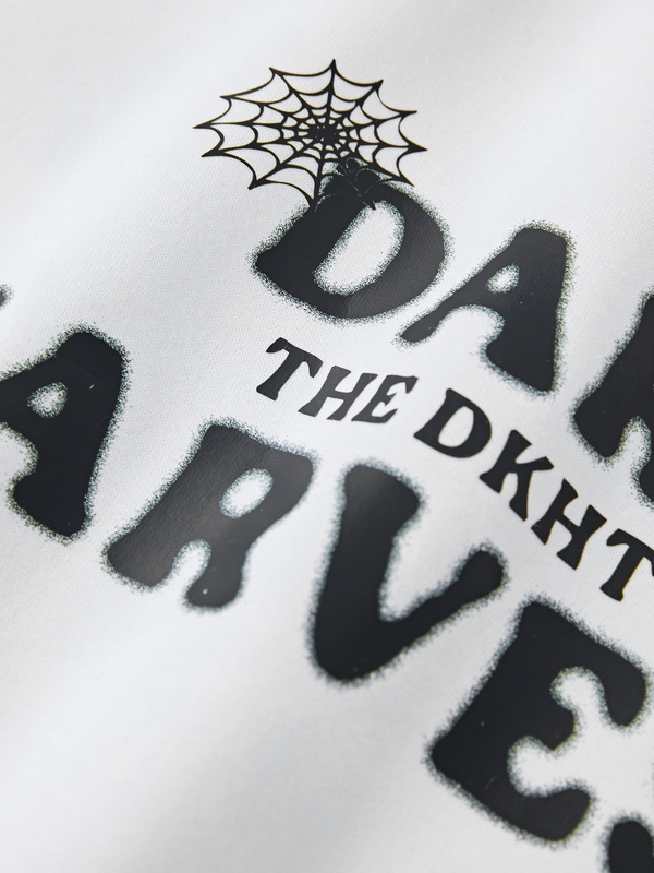 Übergroßer Kapuzenpullover mit Spinnennetz-Print für Herren-4