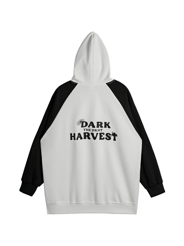 Übergroßer Kapuzenpullover mit Spinnennetz-Print für Herren-2