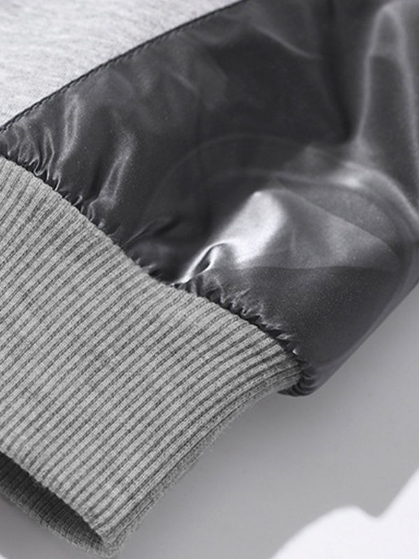 Herren-Sweatshirt mit Raglanärmeln aus Leder-1