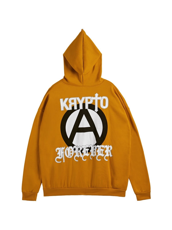 Übergroßer Kapuzenpullover mit durchgehendem Reißverschluss und Hip-Pop-Print für Herren-1