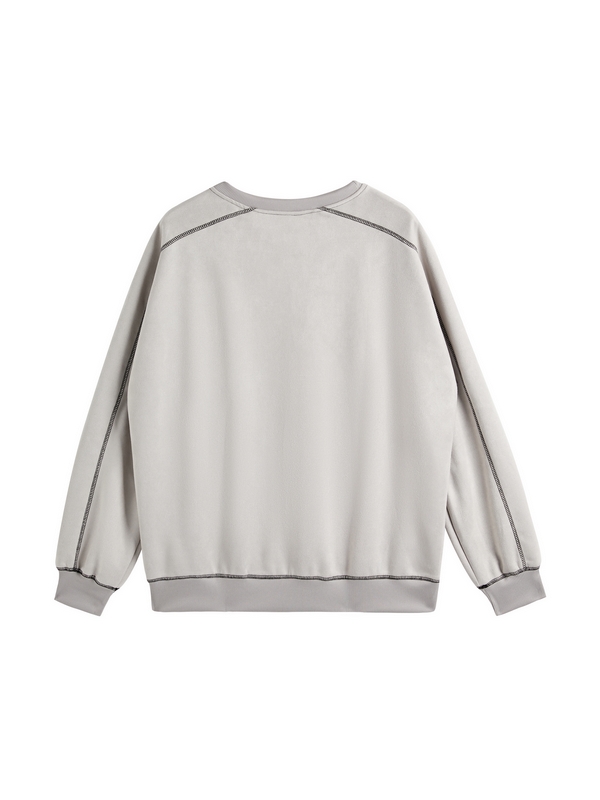 Herren-Langarm-T-Shirt mit Distressed-Stitch-Detail und Splice-Motiv-1