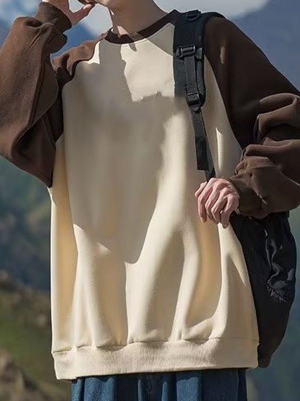 Kontrastfarbenes Raglan-Langarm-T-Shirt für Herren-1