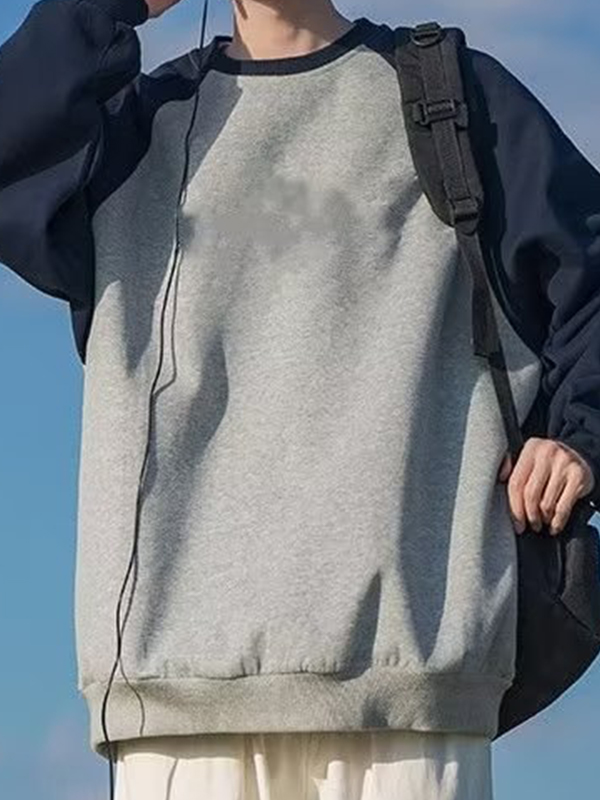 Kontrastfarbenes Raglan-Langarm-T-Shirt für Herren-1