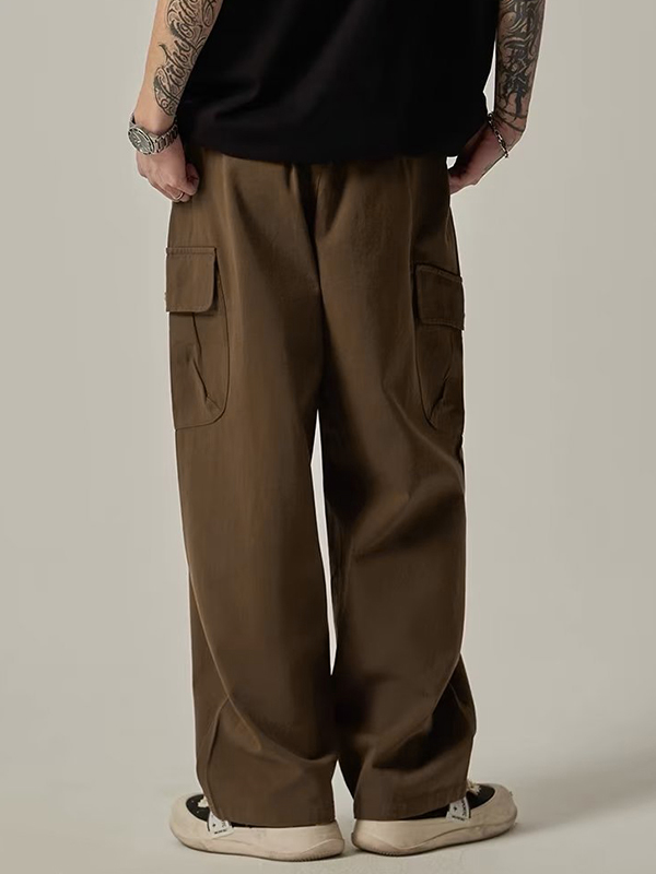 Baggy-Cargohose im Vintage-Stil für Herren mit Knopftasche-1