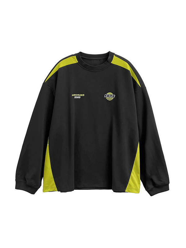 Herren-Sweatshirt mit Splice-Print in Kontrastfarbe-1