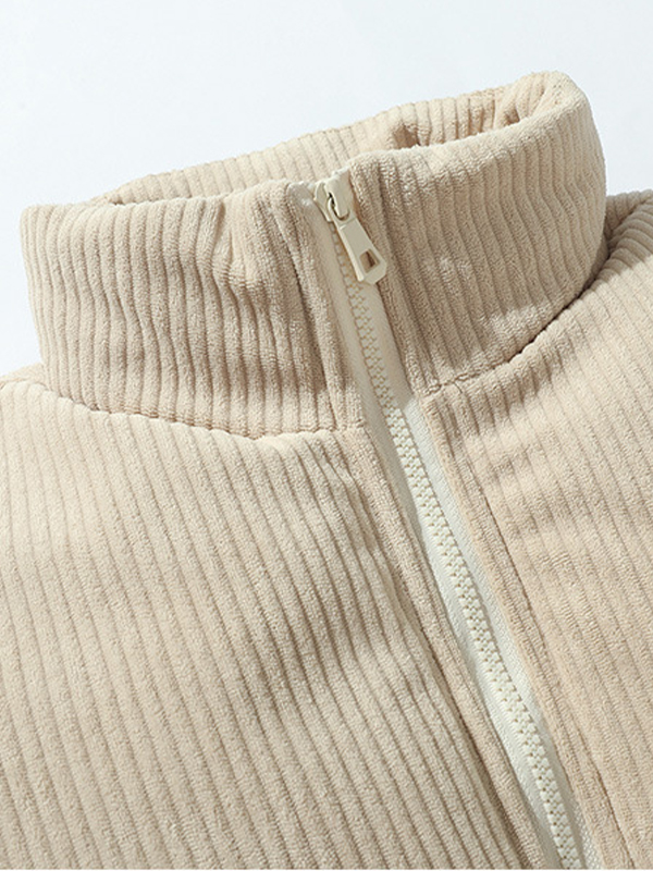 Cord-Spleiß-Reißverschlussjacke für Herren-3