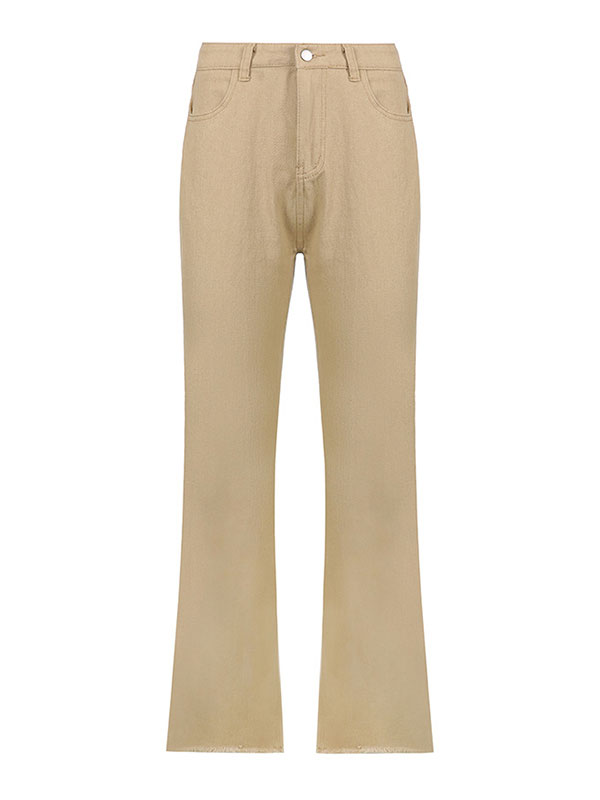 Solide Flare-Jeans mit hoher Taille-6