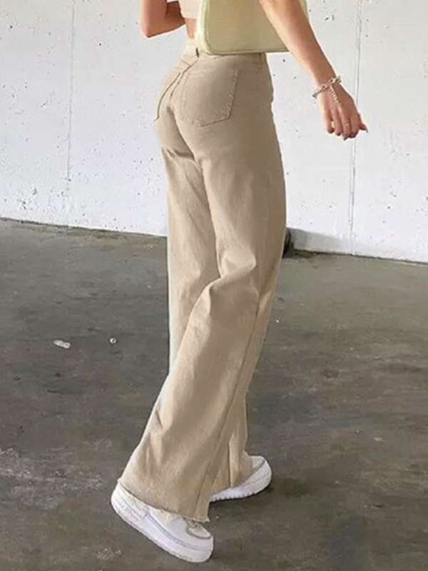 Solide Flare-Jeans mit hoher Taille-2