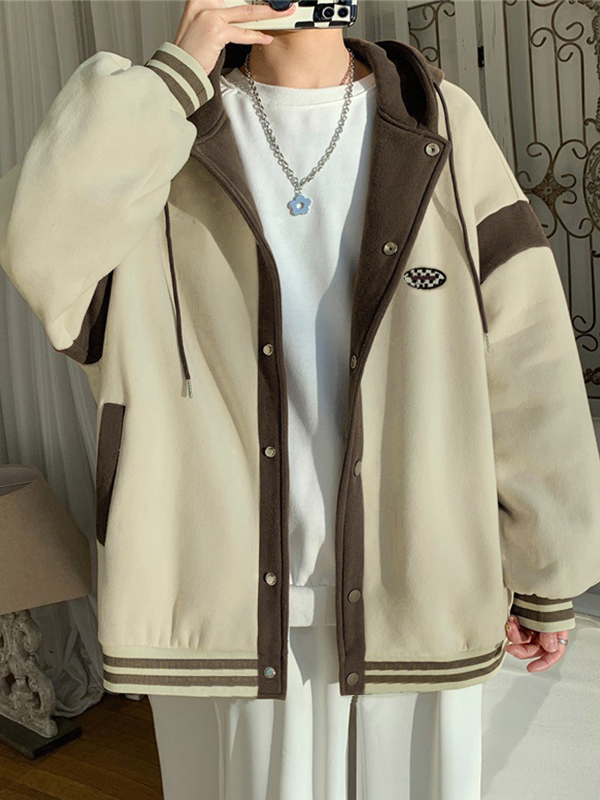 Farbblock-Kapuzenjacke für Herren-3