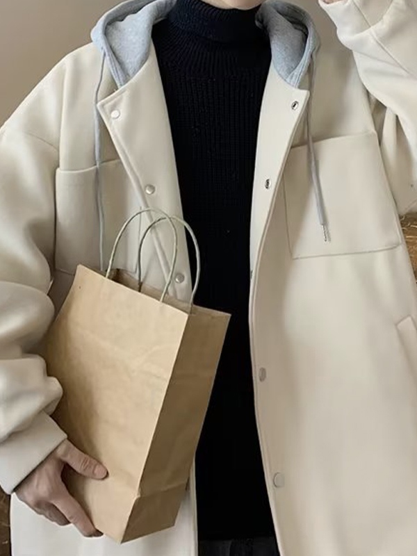 Kapuzenjacke aus Patchwork-Wollmischung für Herren-3