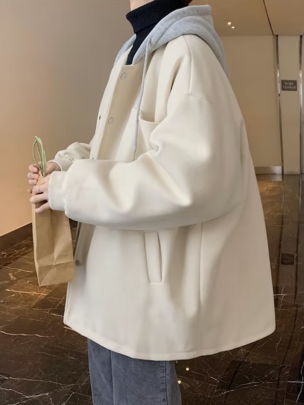 Kapuzenjacke aus Patchwork-Wollmischung für Herren-4