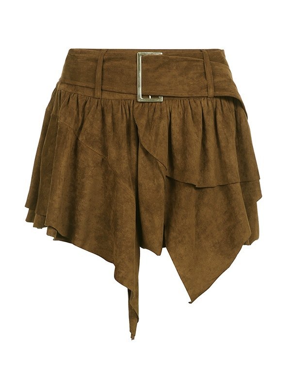 Mehrschichtige Retro-Miniröcke mit unregelmäßigem Saum-4