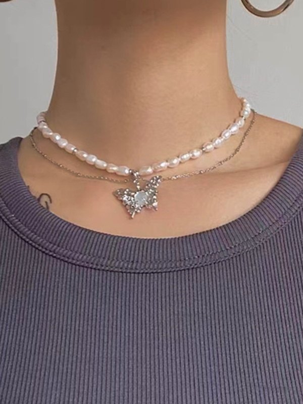 Mondschein-Schmetterlings-Süßwasser-Perlenkette-1