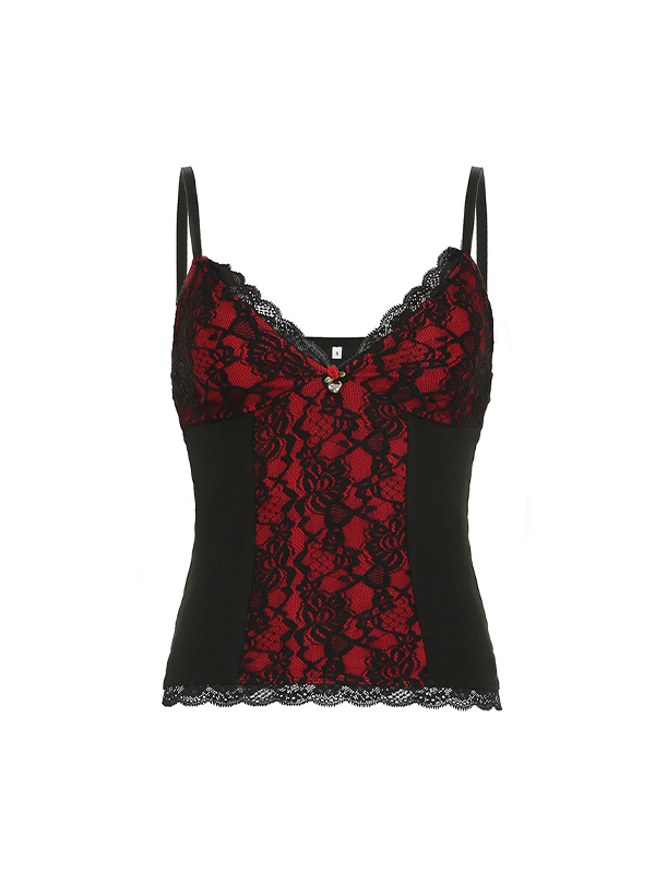 Hot Girl Cami Top mit V-Ausschnitt und Hosenträgern-4