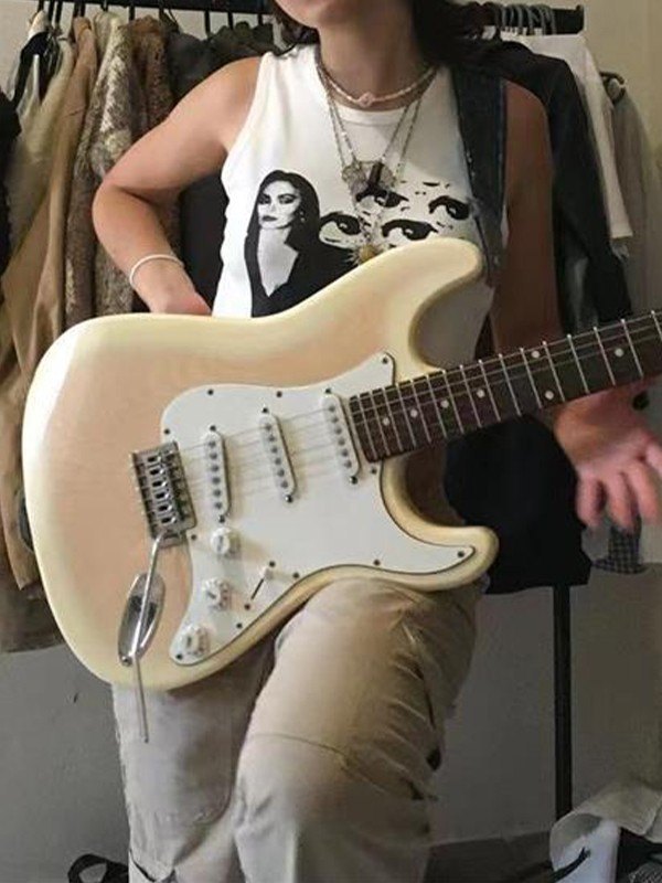 Figurbetontes Tanktop mit Augenmuster-2