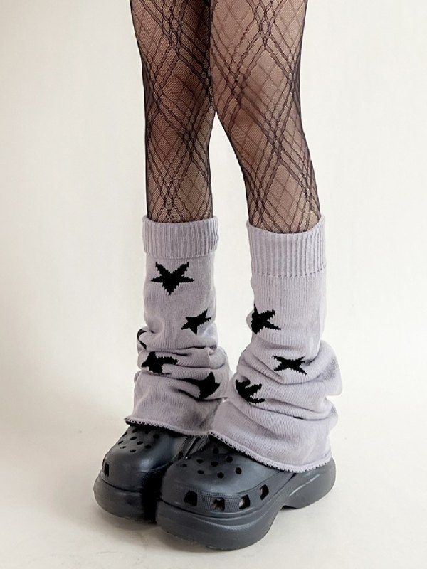 Reverse Star Jacquard gestrickte Beinlinge-2