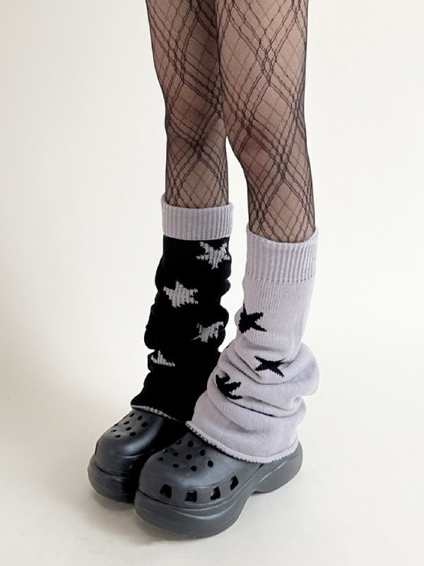 Reverse Star Jacquard gestrickte Beinlinge-1