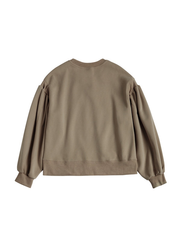 Einfarbiger, mit Label verzierter, übergroßer Kapuzenpullover-1