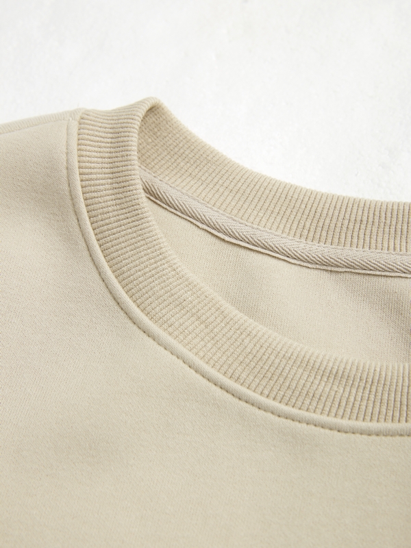 Einfarbiger, mit Label verzierter, übergroßer Kapuzenpullover-2