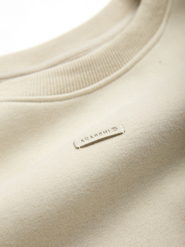 Einfarbiger, mit Label verzierter, übergroßer Kapuzenpullover-3