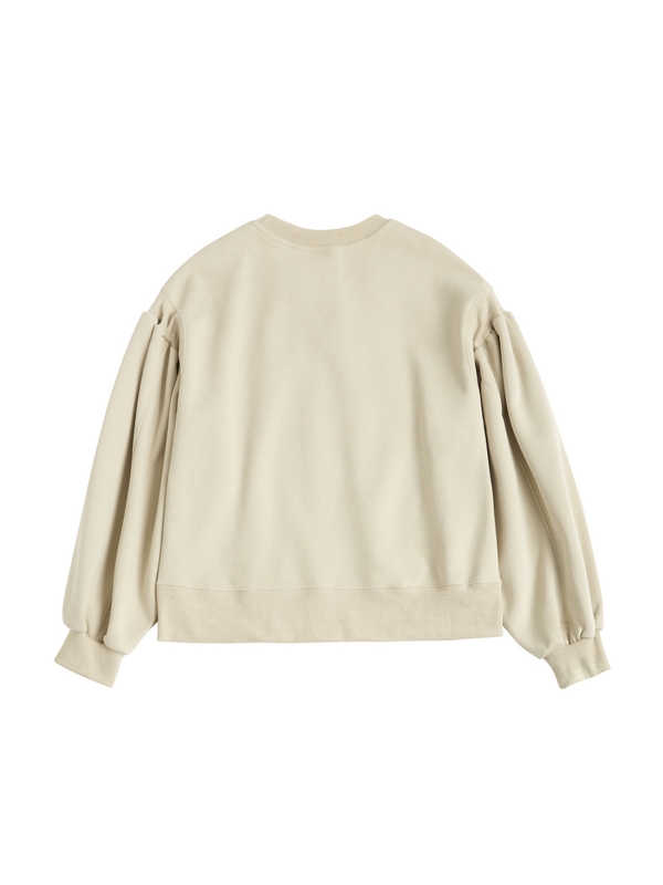 Einfarbiger, mit Label verzierter, übergroßer Kapuzenpullover-1