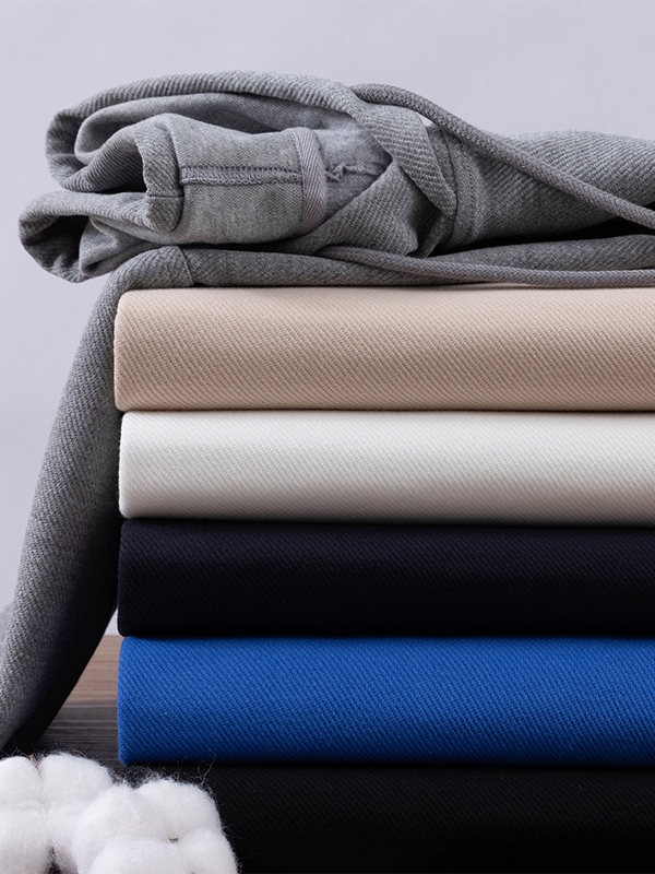 Einfarbiger, übergroßer Herren-Hoodie aus Twill mit Rundhalsausschnitt-5