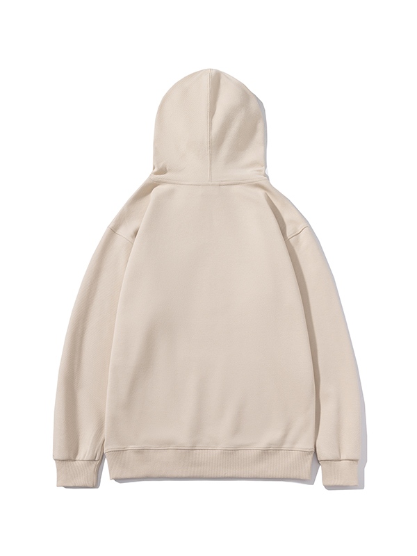 Einfarbiger, übergroßer Herren-Hoodie aus Twill mit Rundhalsausschnitt-1