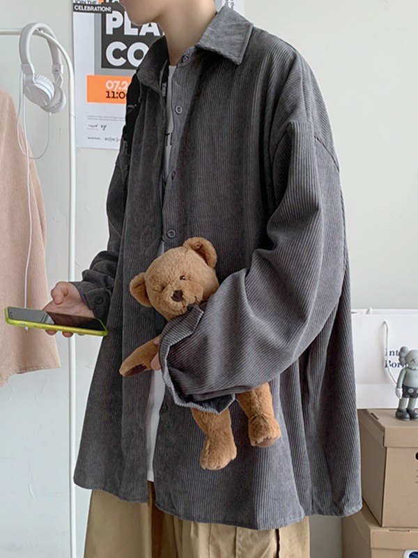 Lässiges Cord-Langarmhemd für Herren-4