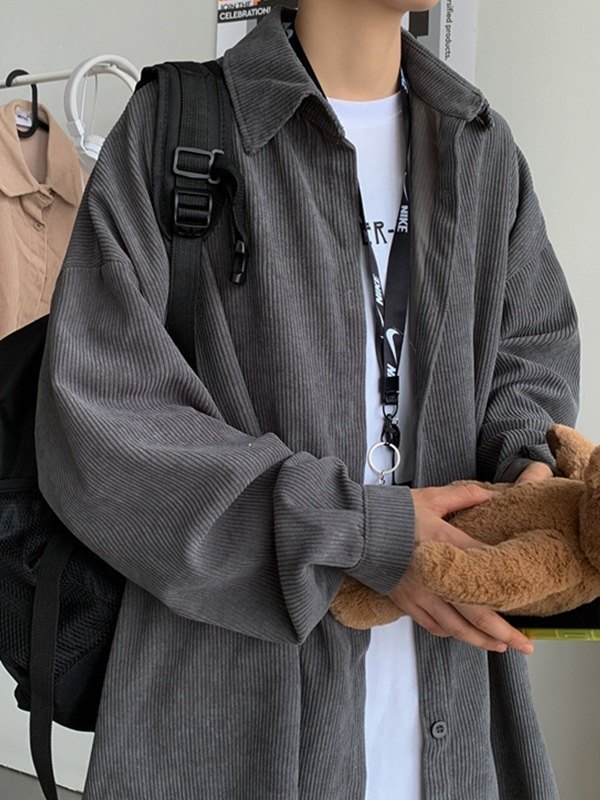 Lässiges Cord-Langarmhemd für Herren-3