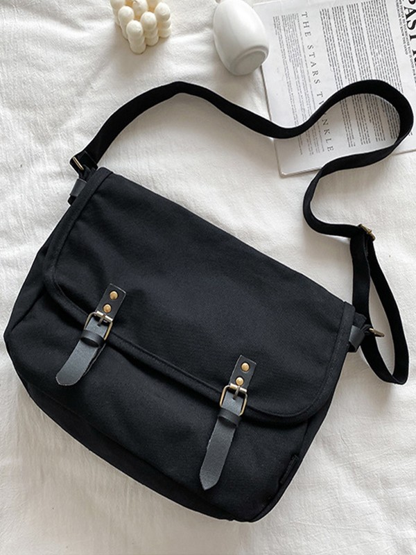 Vintage große Umhängetasche aus Segeltuch-3