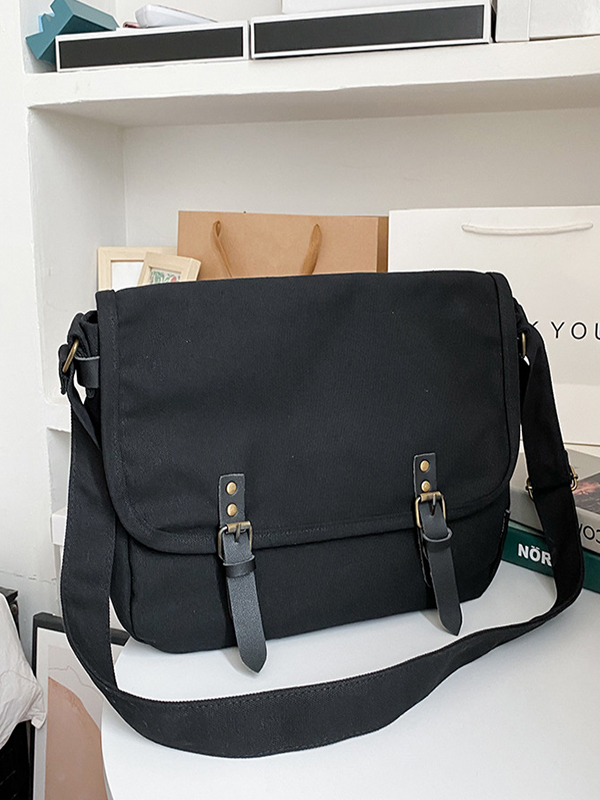 Vintage große Umhängetasche aus Segeltuch-4