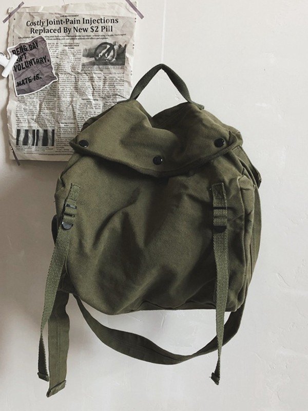 Vintage große Umhängetasche aus Segeltuch-3