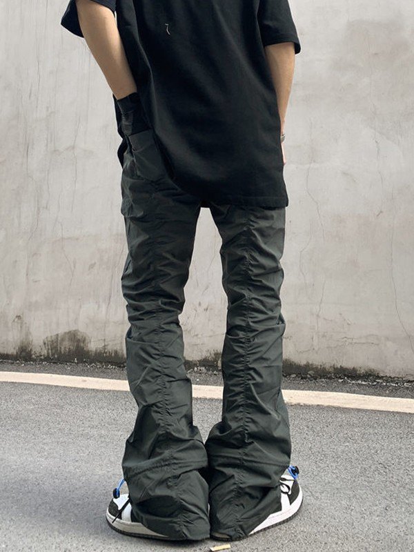 Geraffte, gestapelte Cargohose für Herren-4