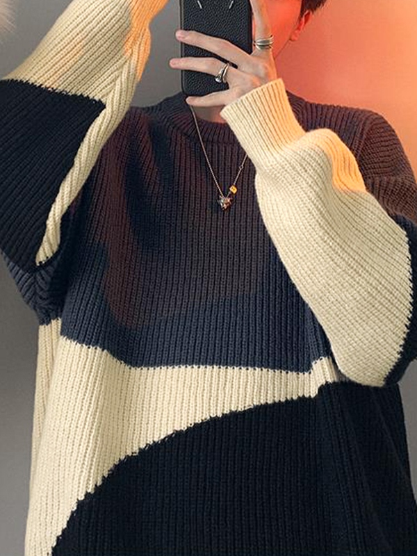 Herren-Pullover mit Farbblock-2