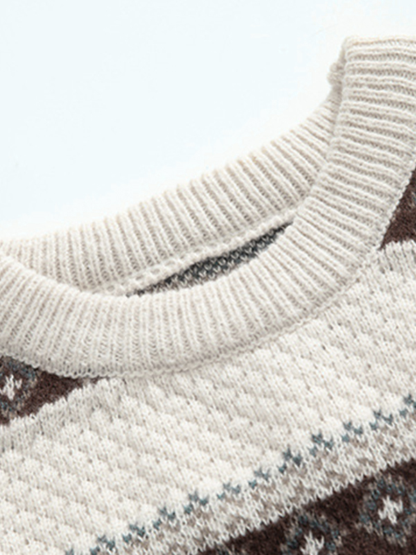 Herren Vintage Fair Isle Pullover Pullover-4