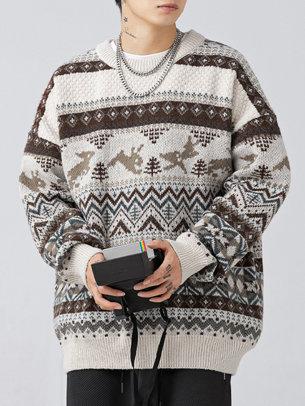 Herren Vintage Fair Isle Pullover Pullover-2