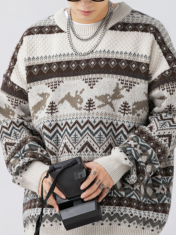 Herren Vintage Fair Isle Pullover Pullover-1