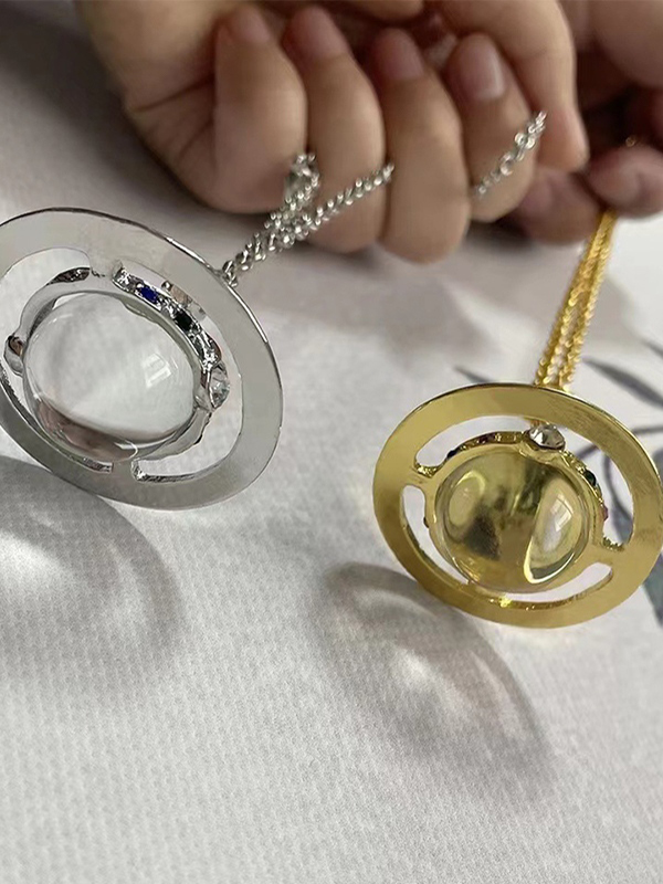 Halskette mit Strass-Planet-Anhänger-1