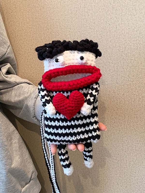 Handgemachte häkeln stricken Cartoon Telefon Umhängetasche-2