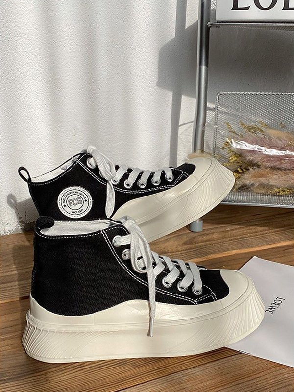 High-Top-Sneaker mit kontrastierender Sohle-2