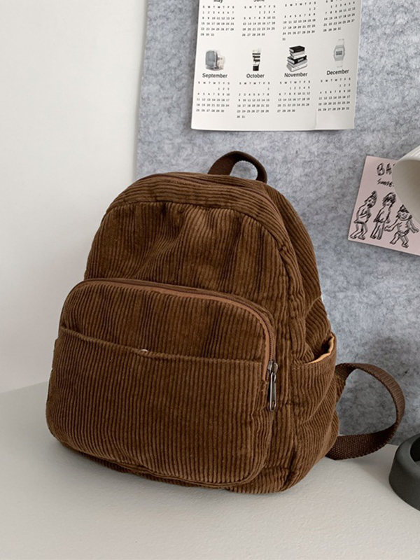 Einfarbiger Mini-Rucksack aus Cord-3