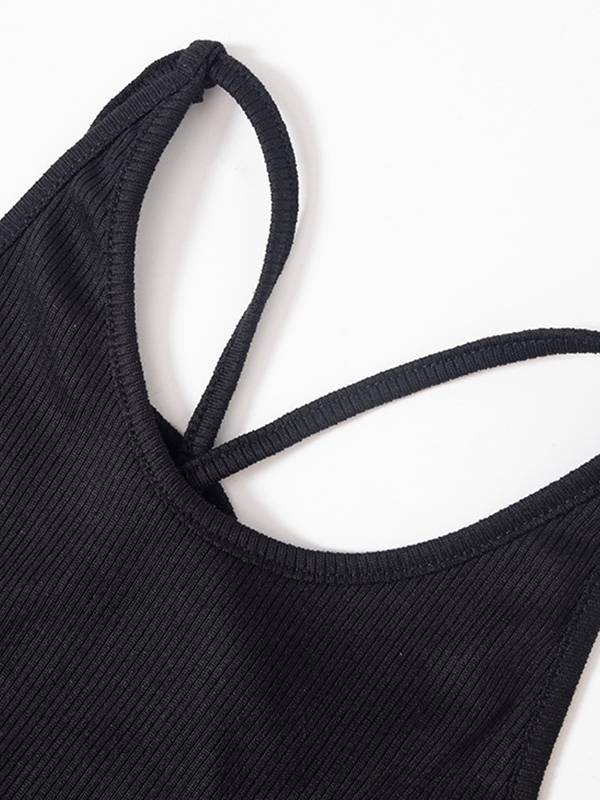 Einfarbiges Tanktop mit Schnürung hinten-6