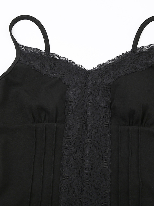 Camisole-Top mit V-Ausschnitt und Spitzenstickerei-3